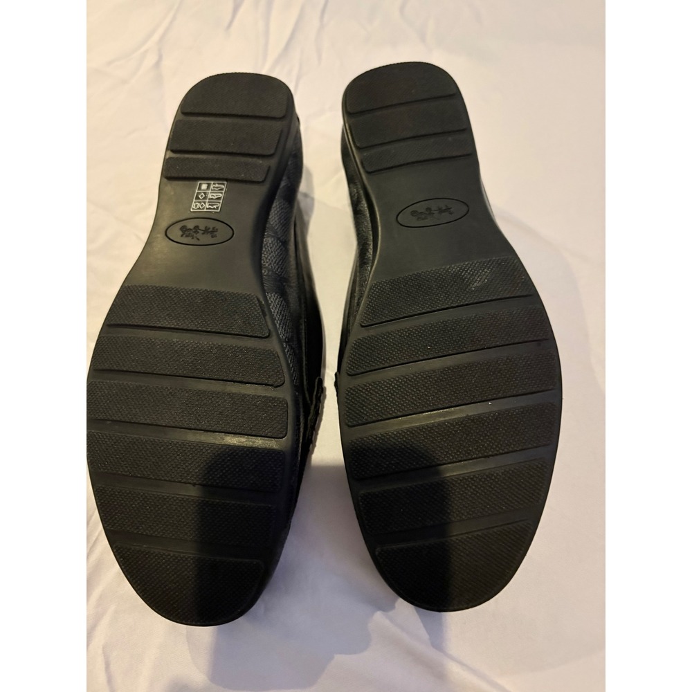 Coach Signature Monogram Driver Loafers Charcoal Black Gunmetal Hardware - Picture 5 of 9